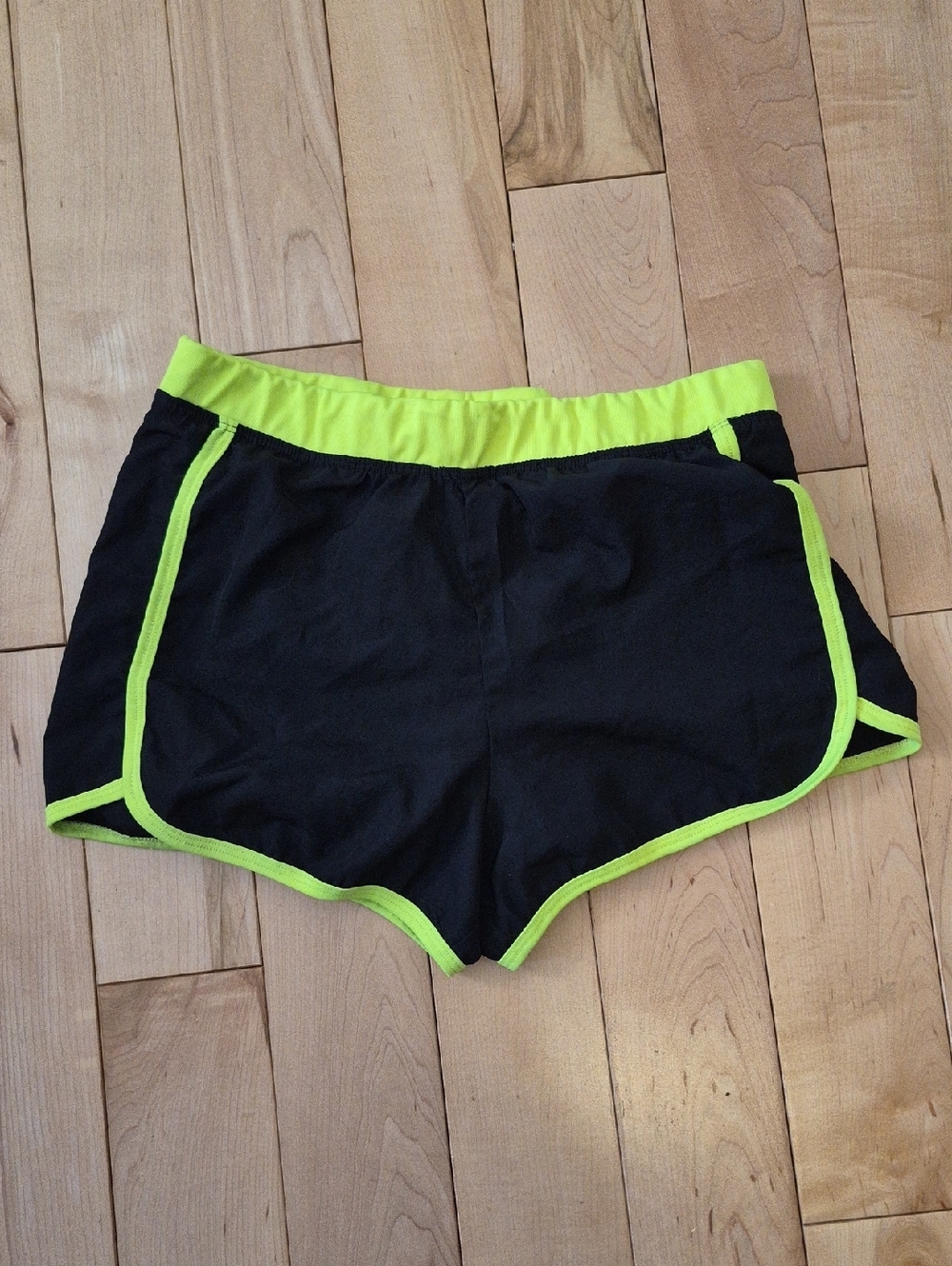 Girls Size 10/12 Bella & Birdie Black Shorts with Neon Green Trim
